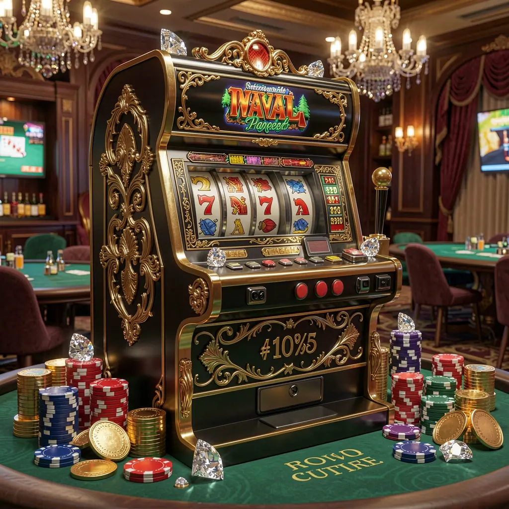 Elegant golden slot machine with triple lucky sevens and scattered casino chips highlighting premium slot gameplay at BXB JILI Philippines